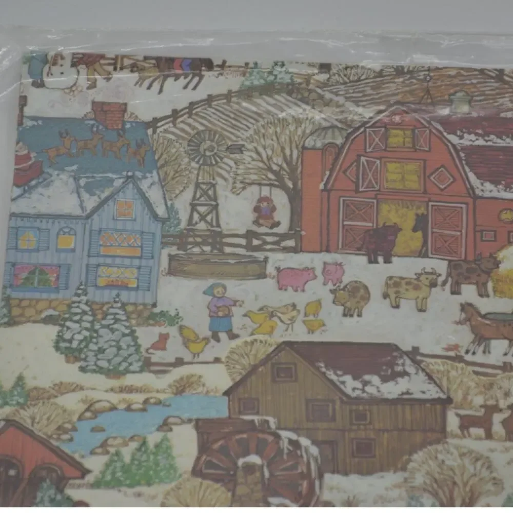 Vintage Current Country Christmas Wrapping Paper Wrap-Ups
